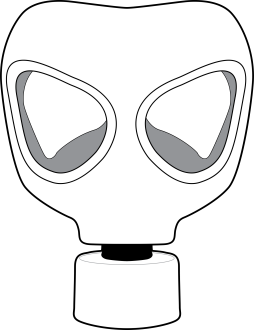 Black and White Gas Mask Clipart