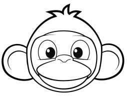 Monkey face Black and White Hand Drawn