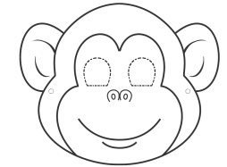 Black and White Monkey face Clipart