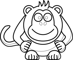 Download Monkey face Black and White Clipart