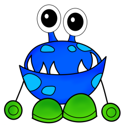 Blue Monster Funny Clipart image