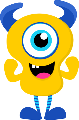 Yellow and Blue Monster Clipart