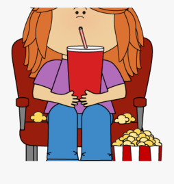 clip art of woman watching movie