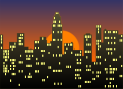 Cool Night City Background Clipart