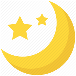 Higt Golden Star and moon Night Clipart