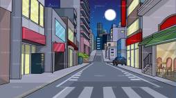 Cool Night Anime City Clipart
