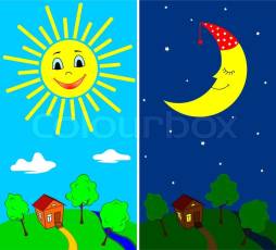 Night and Day Clipart, Sun image