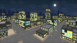 Anime Night City Clipart Cartoon City during Background