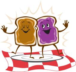 Funny Cartoon Peanut Butter and Jelly Clipart