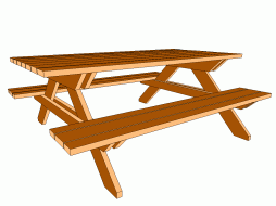 Clip Art of picnic table full of food