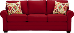 Red Sofa and Pillow Png Clipart