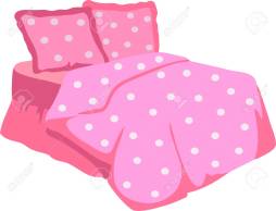 Cute Clipart Blanket Bed and Pillow
