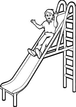 Download Children on Playground Black and White Clipart