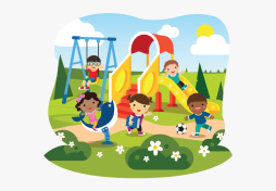 Playhouse, Swing, Playground, Kids in Swing Playing Clipart