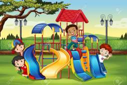 Awesome Children at the Playground Clipart