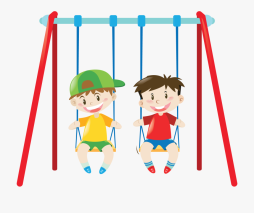 Playground Png, Children at the Swing Clipart