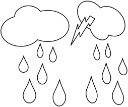 Download Lightning and Rain Cloud Clipart Black and White Png
