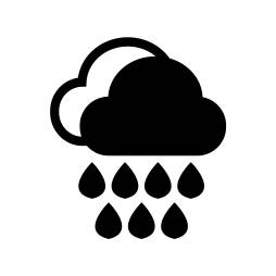 Amazing Rain Cloud icon Clipart Black and White