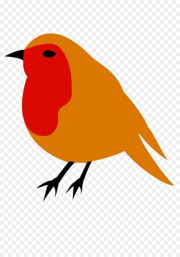 Orange and Red Robin Clipart Transparent Background