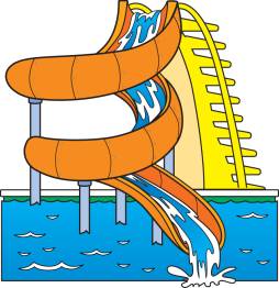 Cool Playing on a Water Slide Background Clipart