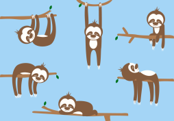 Cool  Sloths Cartoon Clipart free for