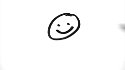 Pretty Smiley face Black and White hand Drawn Clipart Transparent