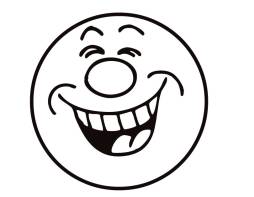 Laughing Face Black And White Hand Drawn Clipart