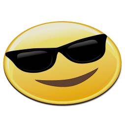 Sticker, Happy, Smiley, Wink, face with Sunglasses Clipart