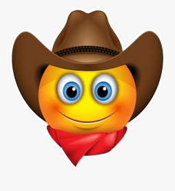 Cowboy Emoji, Clipart Smiley face with Sunglasses