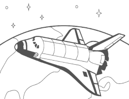 Black and White Clipart Space Shuttle