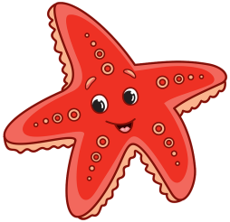 Free Red Cute Starfish Png Clipart