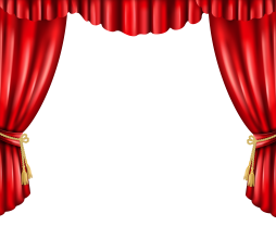 Theatre Stage and Red Curtain Clipart